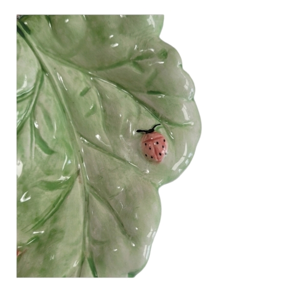 Fitz and Floyd Sleeping Bunny Rabbit on Leaves Candy/Trinket Dish 9.5" x 8" - Picture 5 of 6